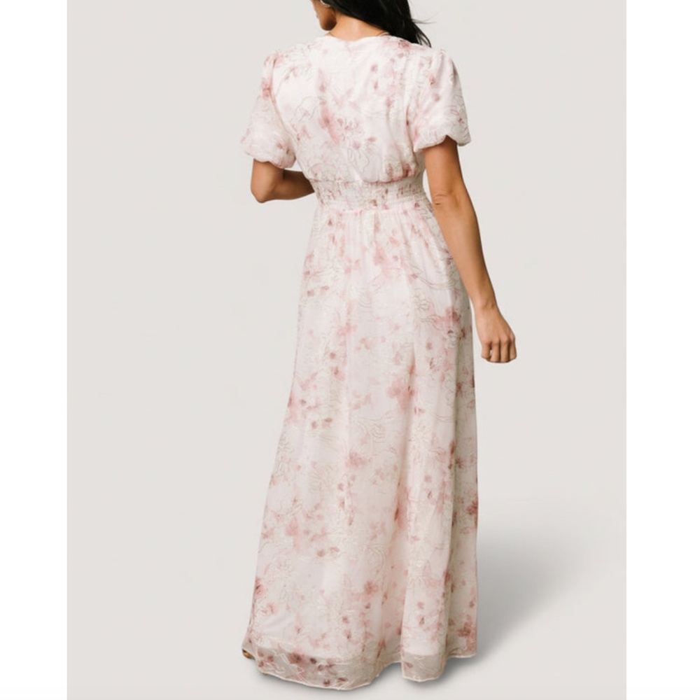 Baltic Born - Ardley Pink Floral Embroidered Puff Sleeve Maxi Dress - Small - Picture 2 of 16
